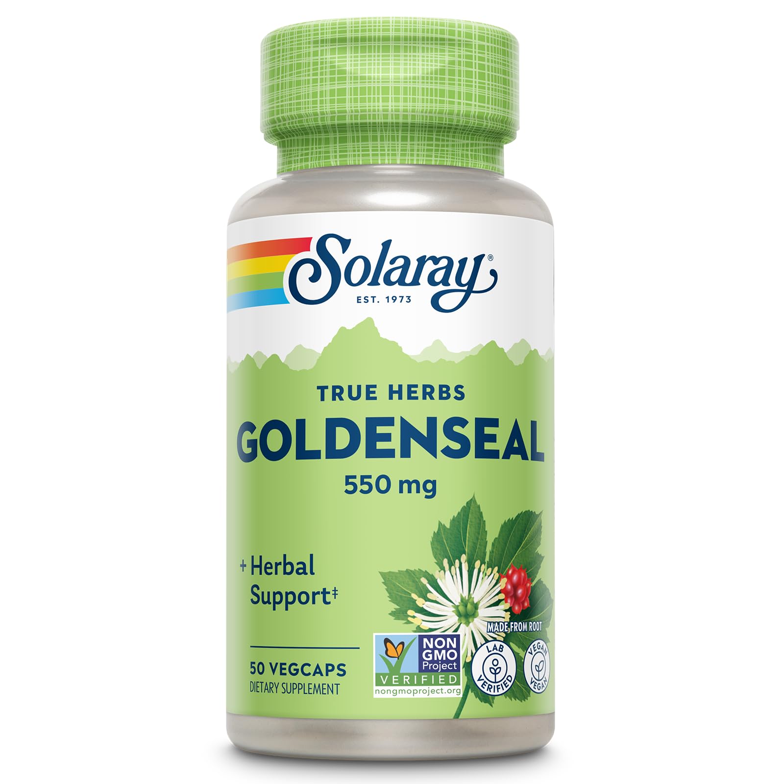 SOLARAY Goldenseal: capsules 550 mg, racine naturelle pour le soutien quotidien.