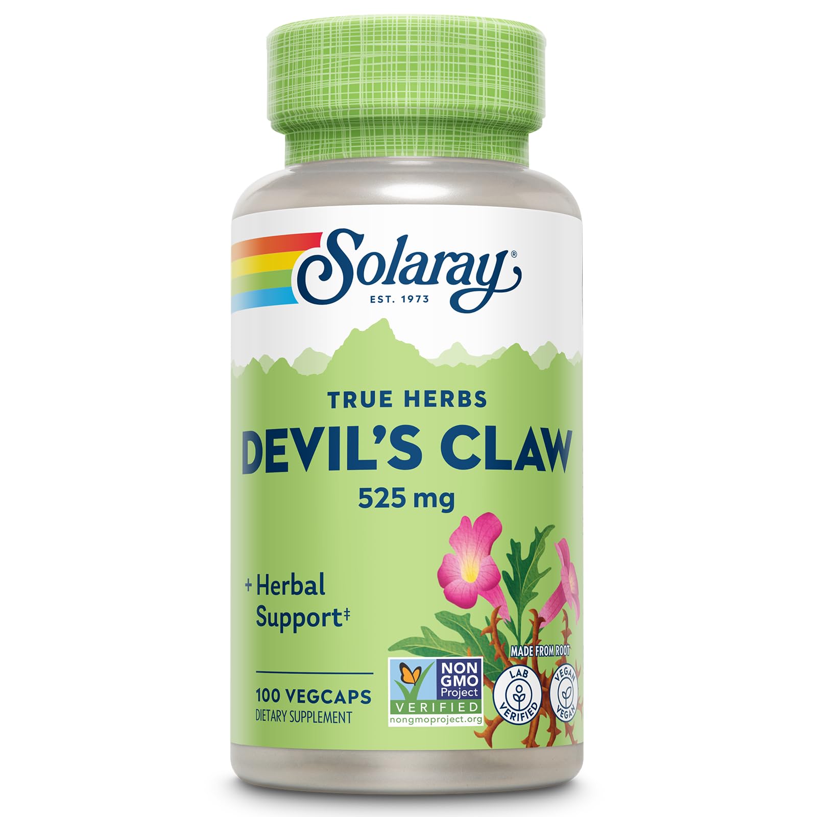 SOLARAY Griffe du Diable - flacon montrant le soutien potentiel des articulations