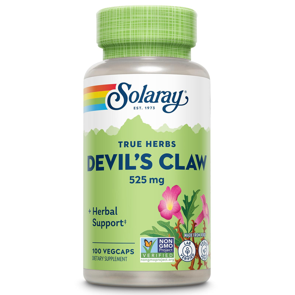 SOLARAY Griffe du Diable - flacon montrant le soutien potentiel des articulations