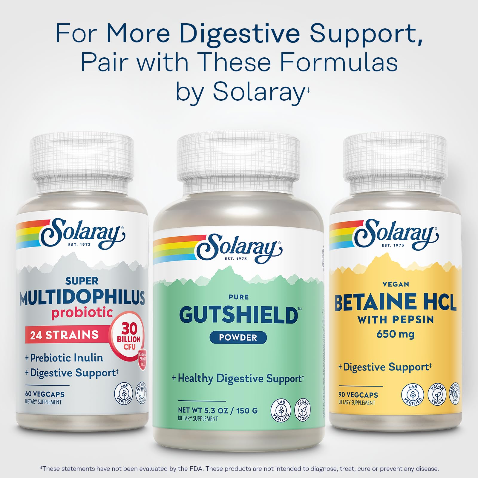 SOLARAY Gutshield Poudre — utilisation quotidienne simple, soutient intestinal potentiel