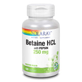 SOLARAY HCL avec Pepsin - bouteille 180 capsules prête à l’emploi