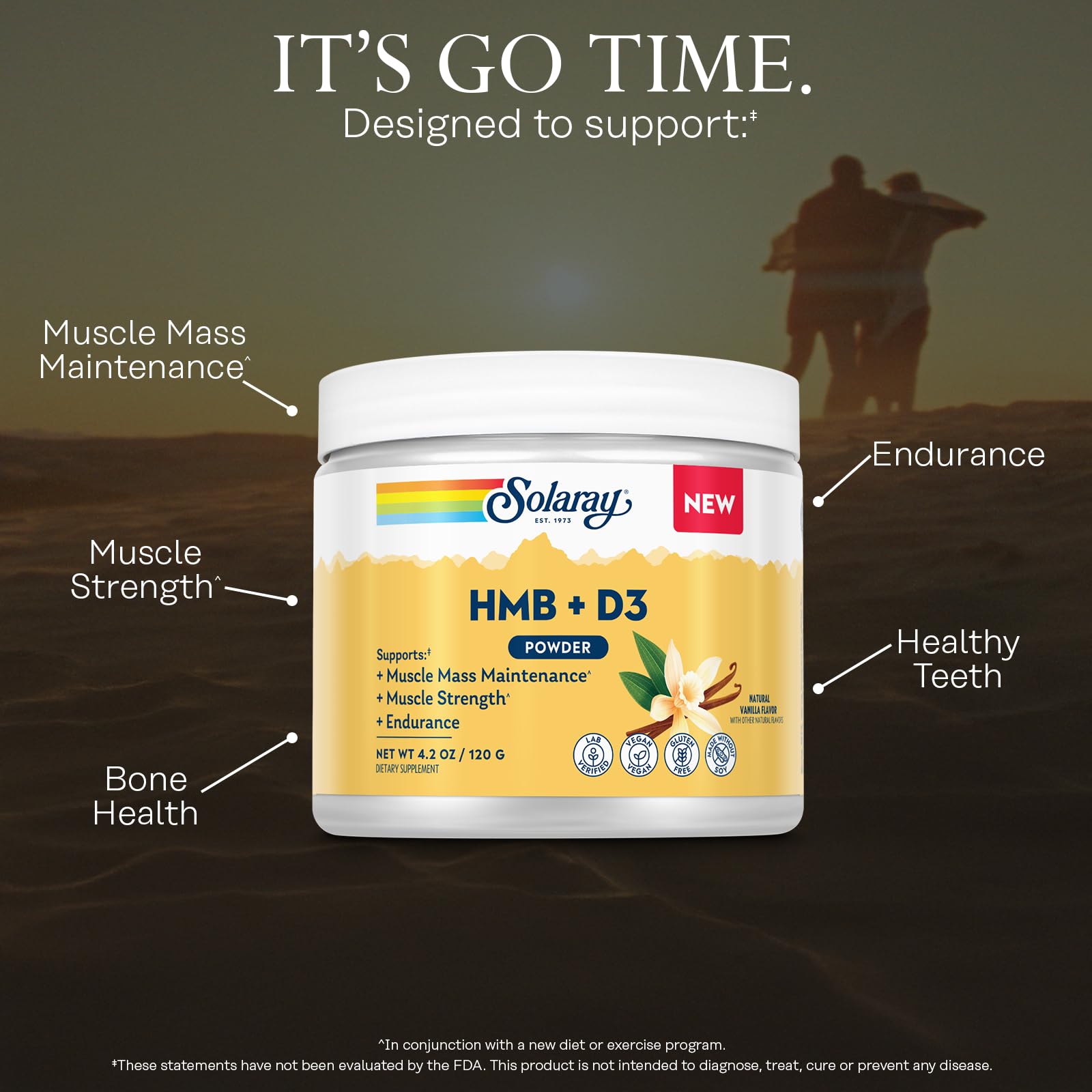 SOLARAY HMB Plus D3 – boisson vanille prête à boire après l’effort.