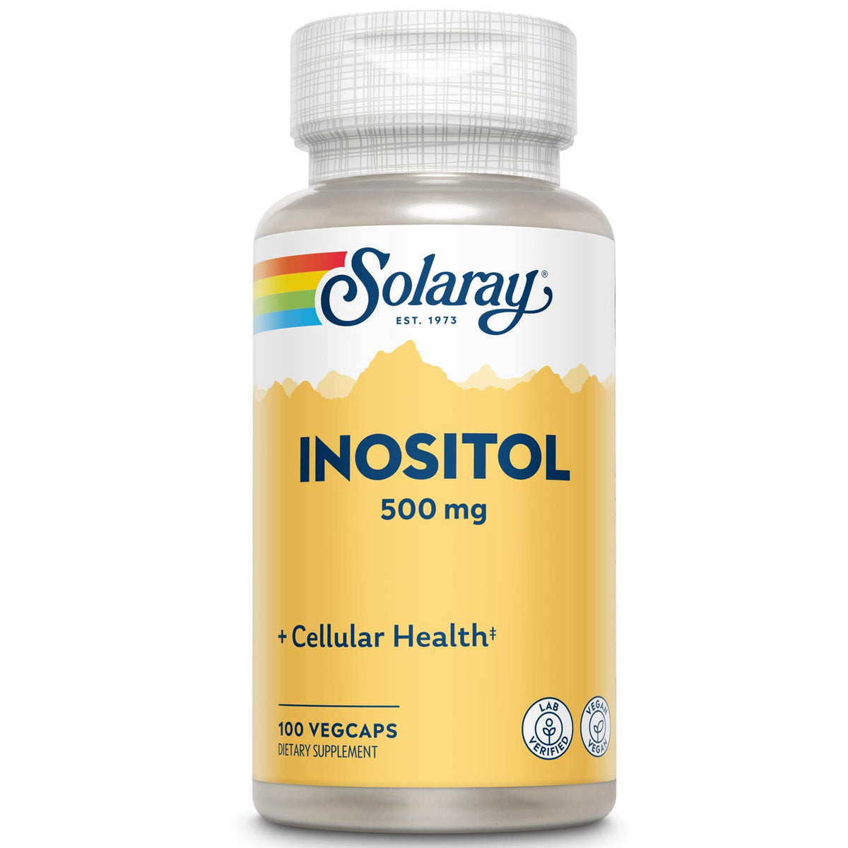 SOLARAY Inositol 500 mg, capsules dans une bouteille, soutien potentiel au bien-être quotidien