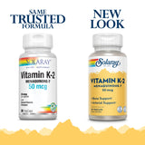 SOLARAY K2 MK7 – etiquette de dosage, pratique pour une supplémentation quotidienne.