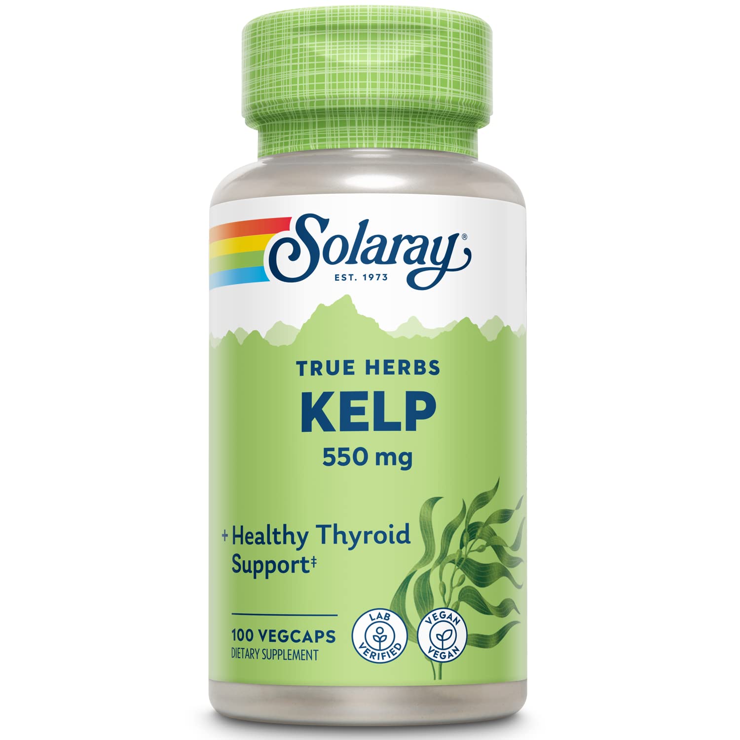 SOLARAY Kelp 550 mg capsule - source d'iode et antioxydants pour la vitalité.