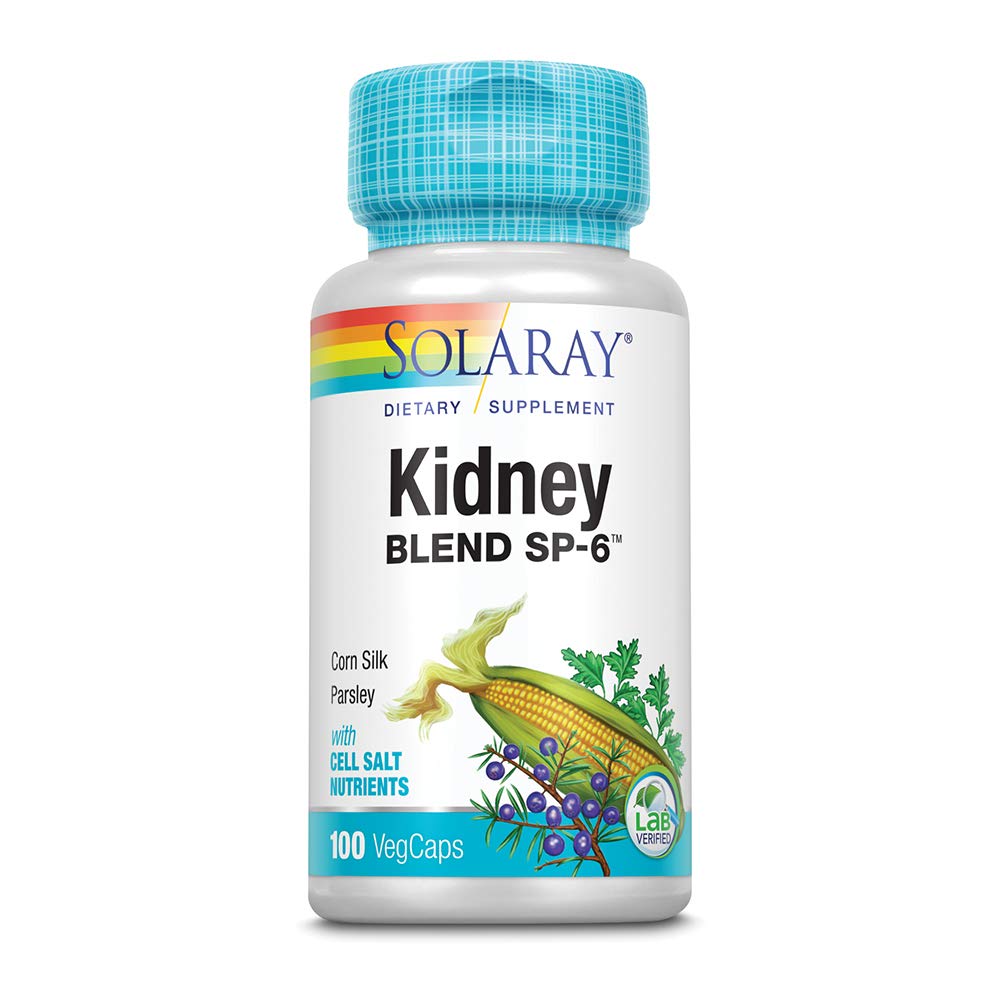 Solaray Kidney Blend SP-6 – bouteille pratique pour une prise quotidienne avec repas.