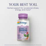 SOLARAY Ginseng coréen: étiquette détaillée et informations produit