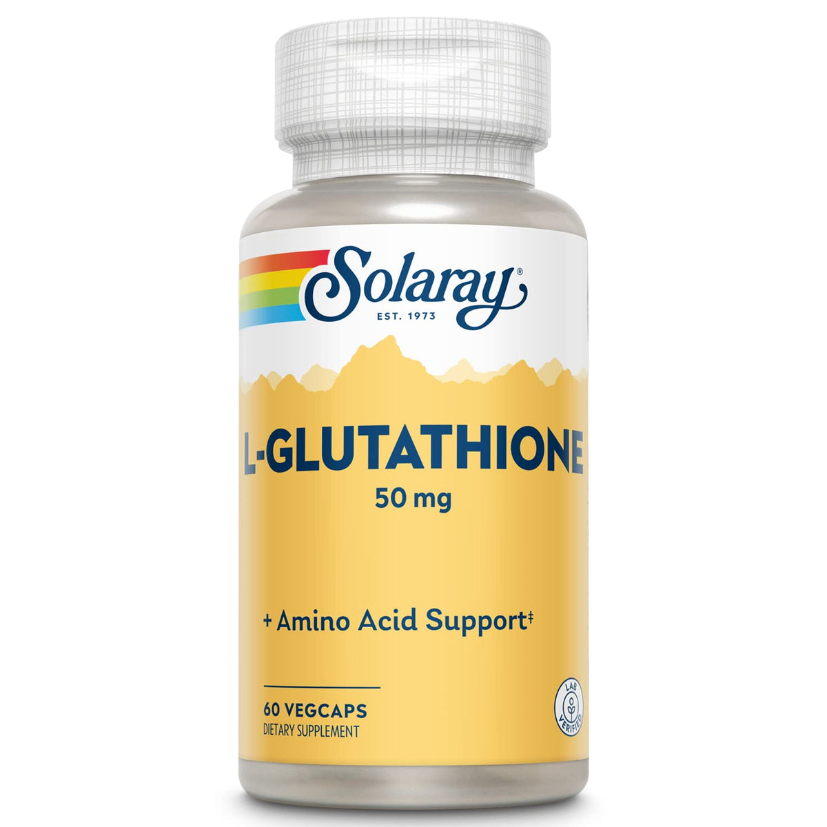 SOLARAY L-Glutathion, bouteille avec forme active, soutien potentiel du bien-être.