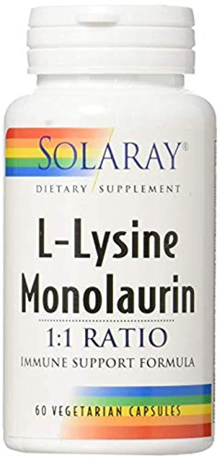Flacon Solaray L-Lysine Monolaurin, capsules faciles à prendre en usage quotidien.