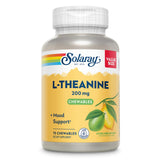 SOLARAY L-Theanine 200 mg — emballage recyclé et gommes citron-lime pour des moments plus calmes.