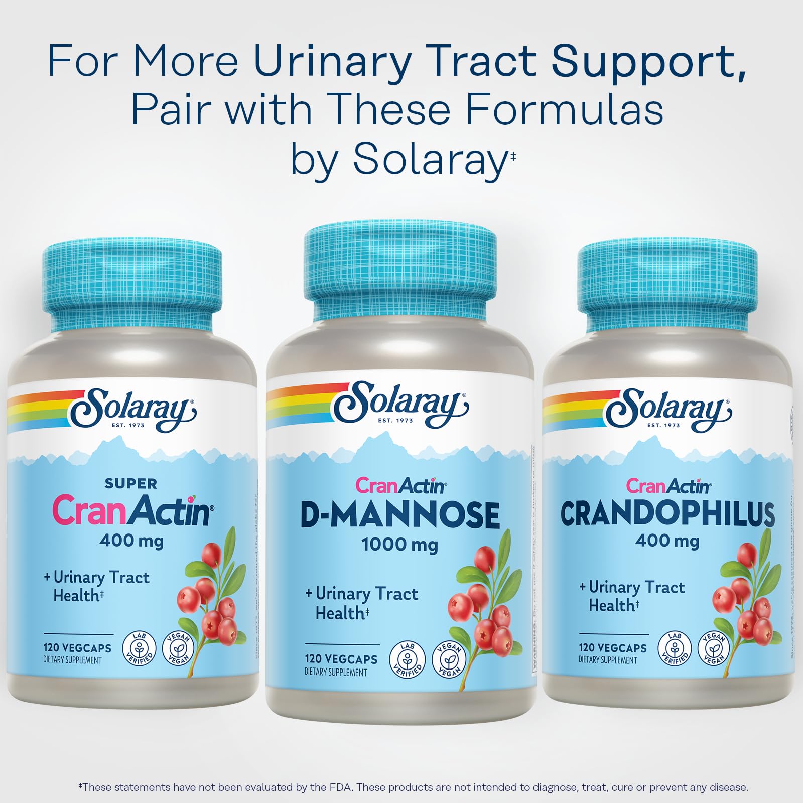 SOLARAY D-Mannose végane et laboratoire GMP garantissent une qualité fiable.