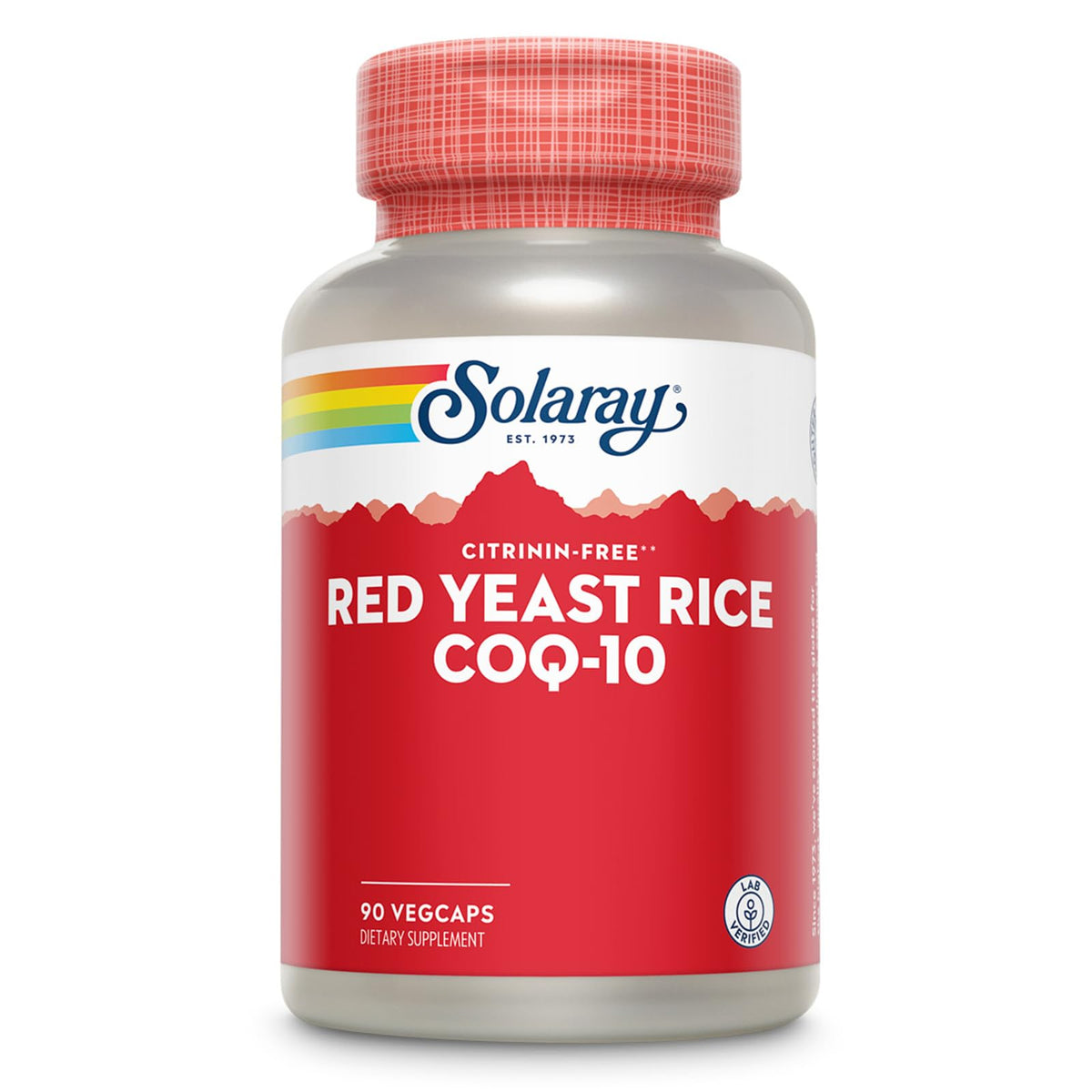 SOLARAY Levure Rouge – bouteille avec gélules pour le soutien cardio potentiel.