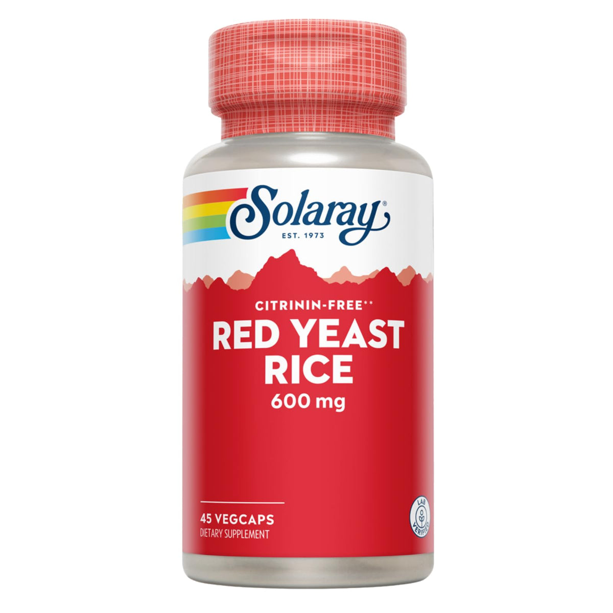  SOLARAY levure rouge de riz, bouteille — formulation fermentée potentiellement bénéfique pour le HDL.