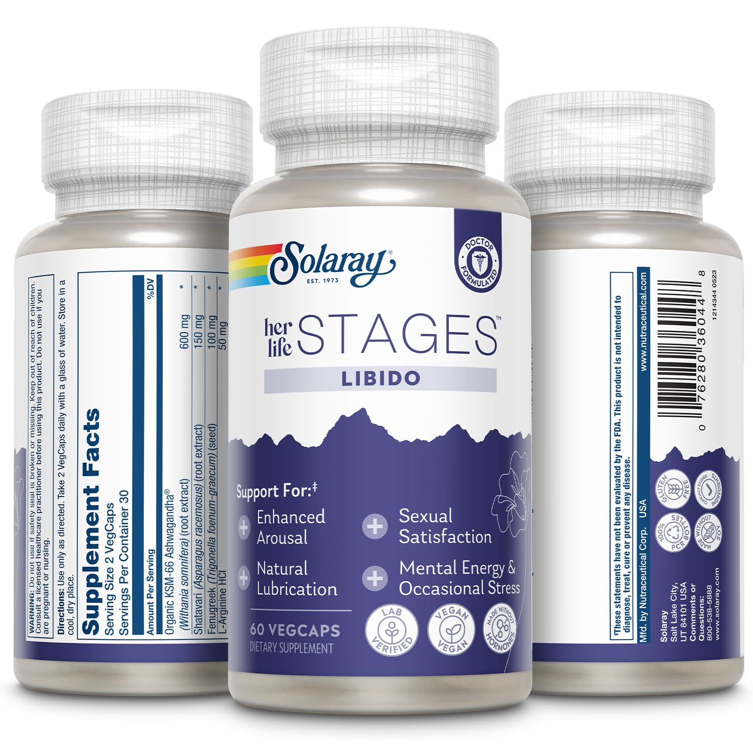 SOLARAY Libido Life Stages – Emballage écoresponsable réduit l’impact environnemental.