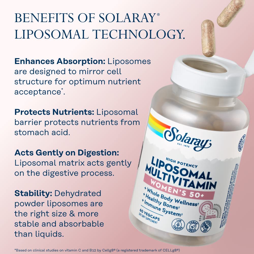 SOLARAY Liposomale Multivitamine, capsules véganes respectueuses de l’environnement.