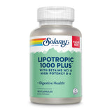 SOLARAY Lipotropic 1000 Plus – bouteille et étiquette visibles pour soutenir le métabolisme des graisses.