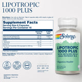 SOLARAY Lipotropic 1000 Plus - ingrédients lipotropiques: soutiennent le métabolisme des graisses