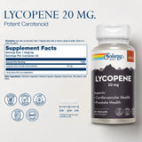 SOLARAY Lycopène – Étiquette lisible, lycopène d origine tomate, antioxydant potentiel.