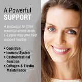SOLARAY L-Lysine 500 mg étiquette claire facilitant le dosage.