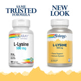 SOLARAY L-Lysine 500 mg vue d’ensemble de la bouteille.
