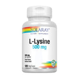 SOLARAY L-Lysine 500 mg en bouteille, format pratique pour le dosage quotidien.