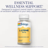 SOLARAY L-Lysine 500 mg — capsules forme libre utiles pour le métabolisme naturel