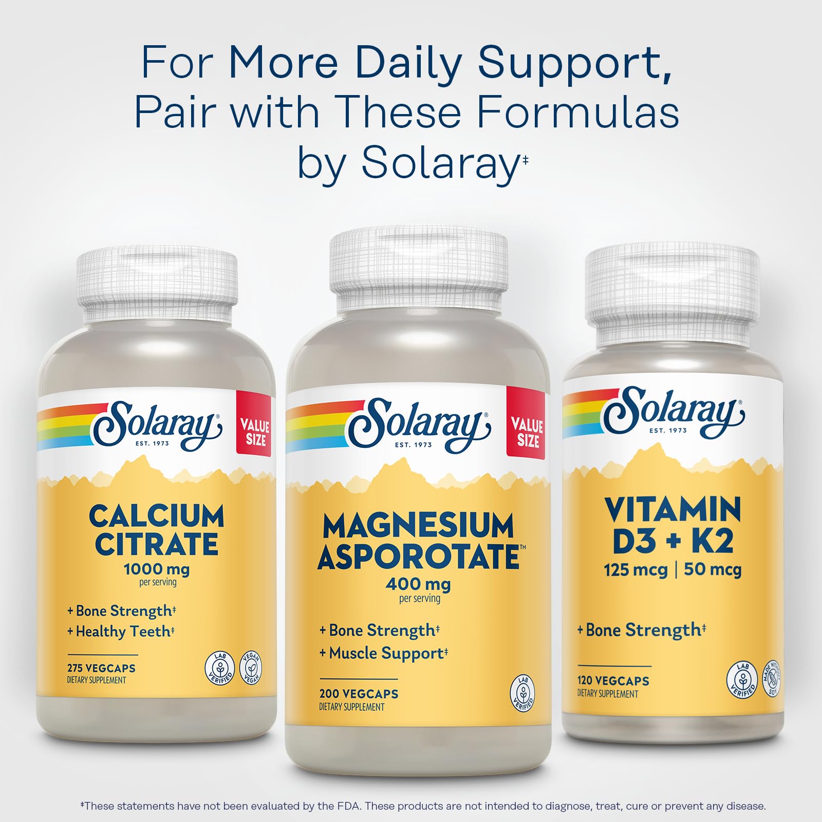 SOLARAY Magnésium Asporotate 400 mg – emballage écoresponsable PCR.