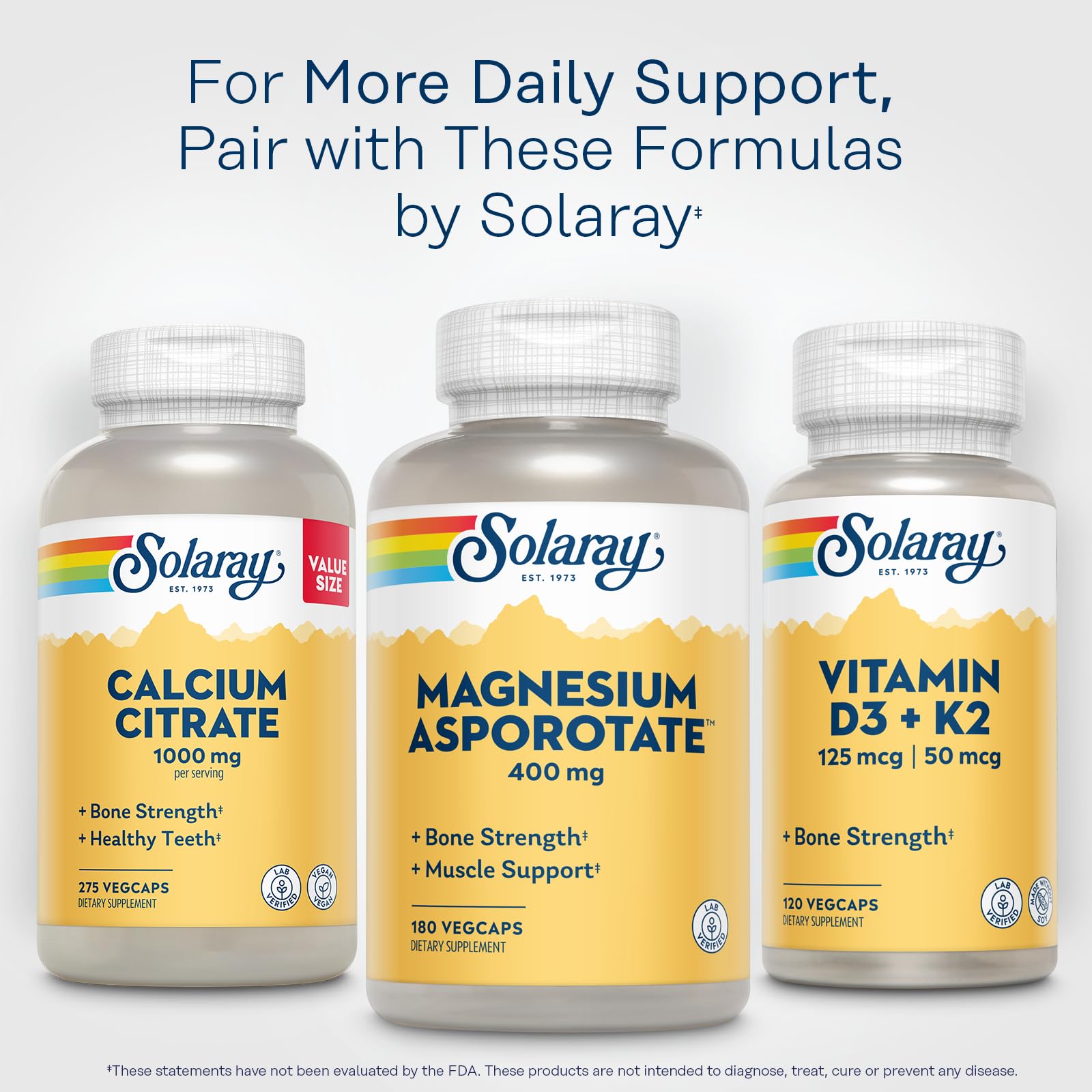 SOLARAY Magnesium Asporotate 400 mg, laboratoire et contrôle qualité garantissant la fiabilité.