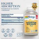 SOLARAY Magnésium Glycinate — absorption élevée grâce à BioPerine et meilleure biodisponibilité