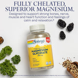SOLARAY Magnésium Glycinate avec BioPerine favorisant l’absorption.