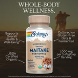 SOLARAY Maitake: fermentation pré-digère les nutriments pour une meilleure disponibilité.