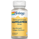 SOLARAY Manganèse — étiquette claire indiquant le dosage de 50 mg par portion.