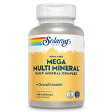 SOLARAY Mega Multiminéral sans fer – flacon visible, soutien énergie cellulaire quotidien.