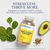 Étiquette Solaray Mega Vitamin B-Stress affichant les ingrédients clés