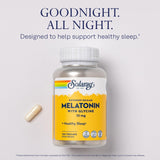 Étiquette SOLARAY Mélatonine 10 mg avec glycine – information claire et dosage