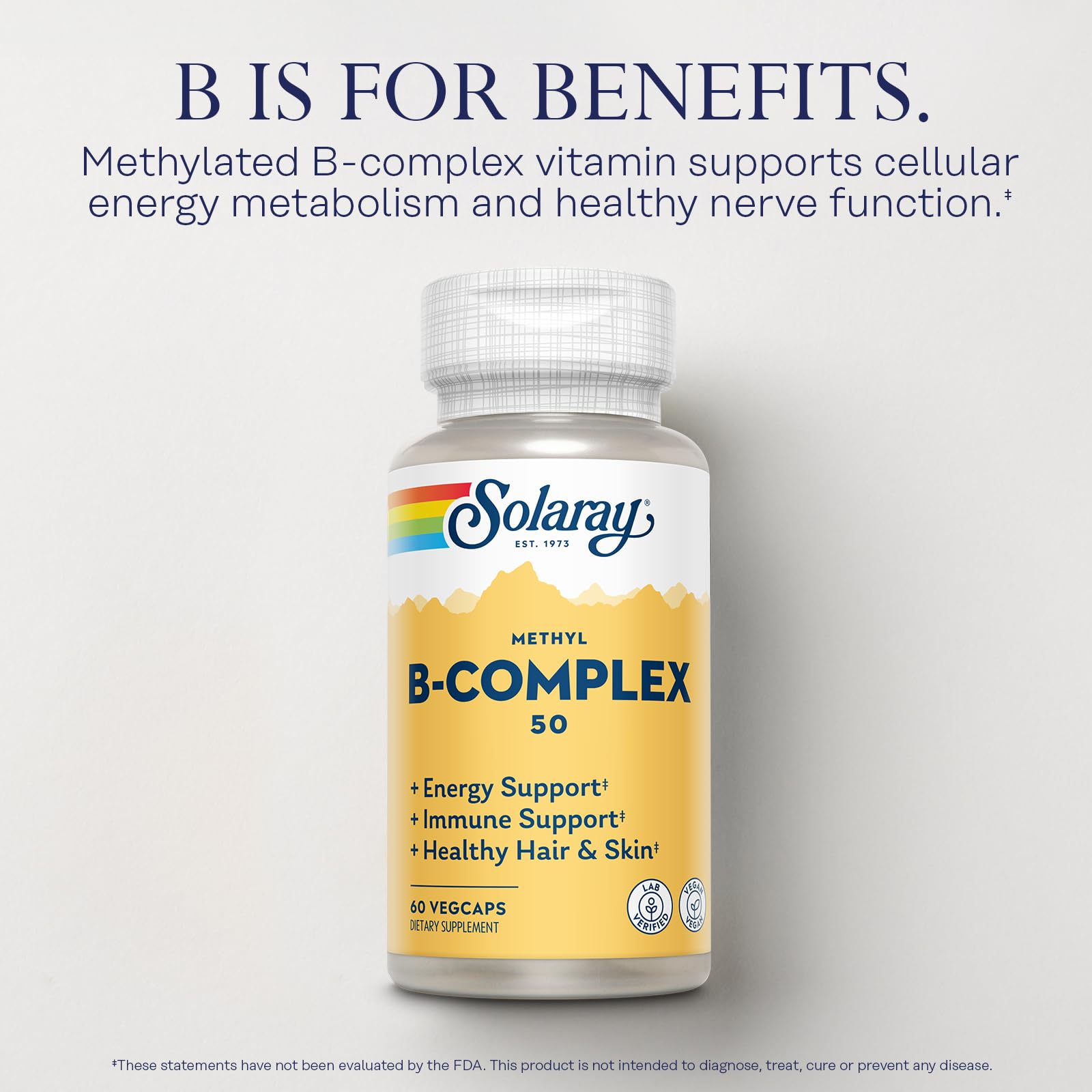 SOLARAY Methyl B Complex bouteille recyclée, choix durable pour la supplémentation