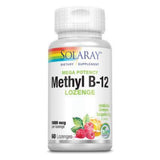 SOLARAY Methyl B12 pastille framboise-citron, format pratique et goût rafraîchissant.