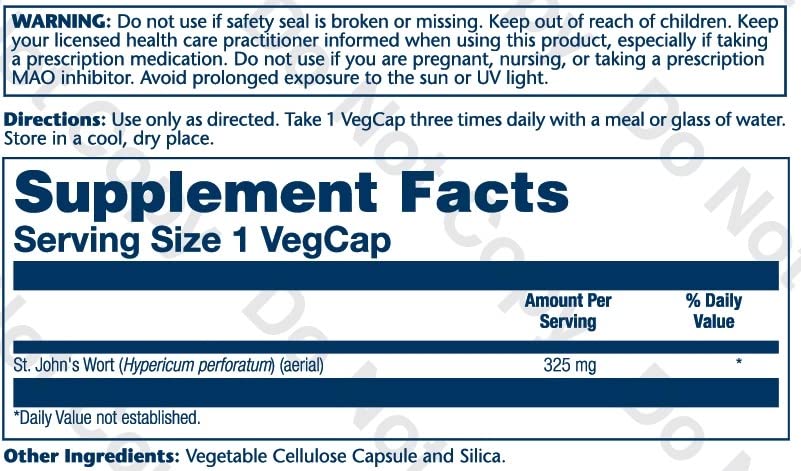 Solaray Millepertuis 325 mg, gelules, soutien potentiel du bien-être cérébral