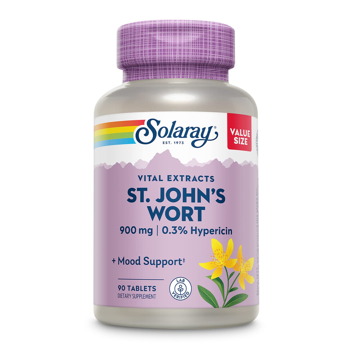 SOLARAY millepertuis extrait aérien 900 mg en bouteille pour soutien quotidien