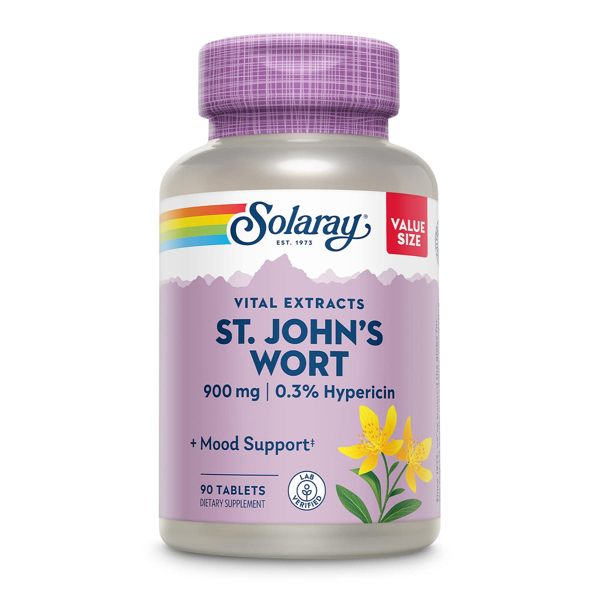 SOLARAY millepertuis extrait aérien 900 mg en bouteille pour soutien quotidien