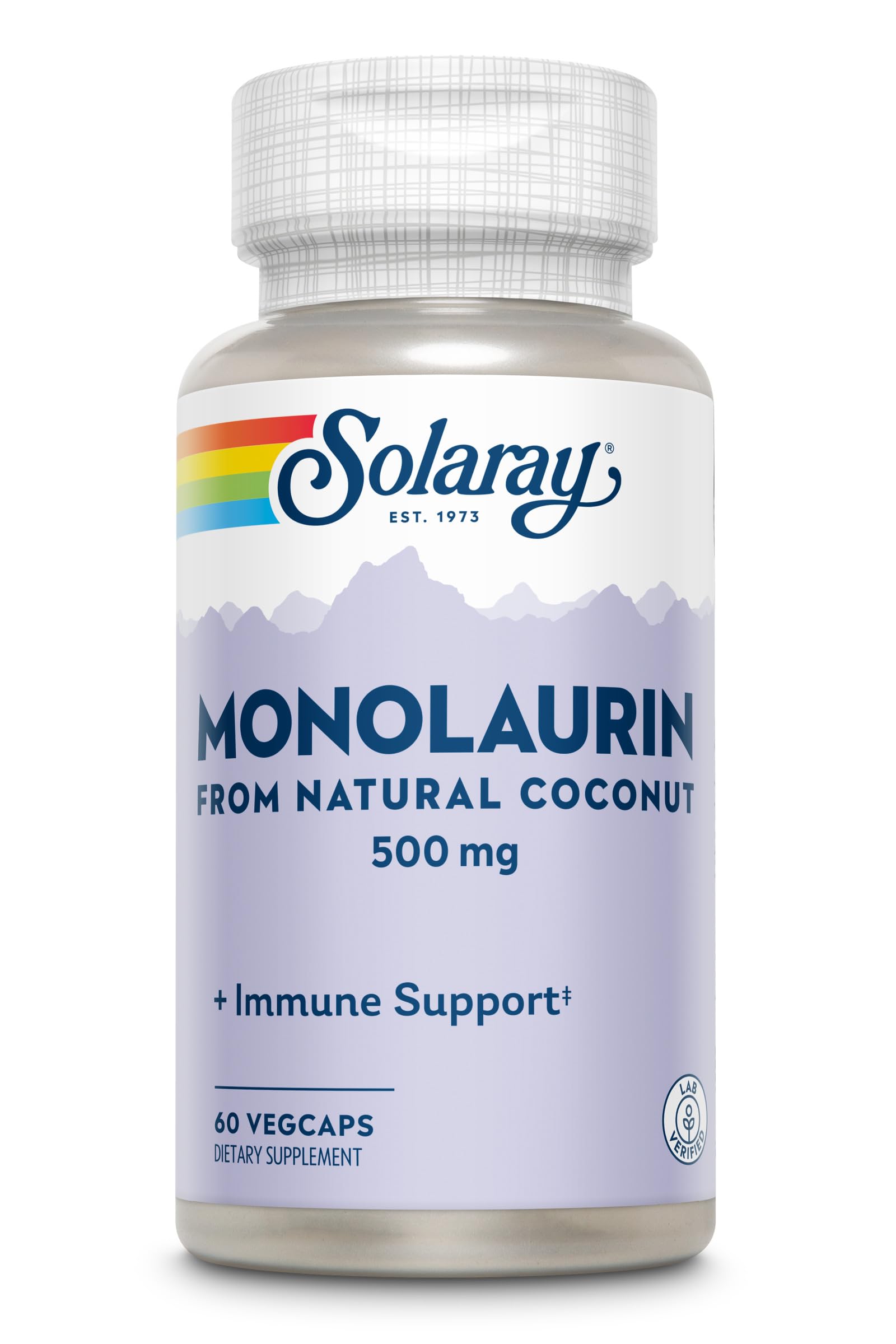 Emballage écologique SOLARAY Monolaurine, résine recyclée.