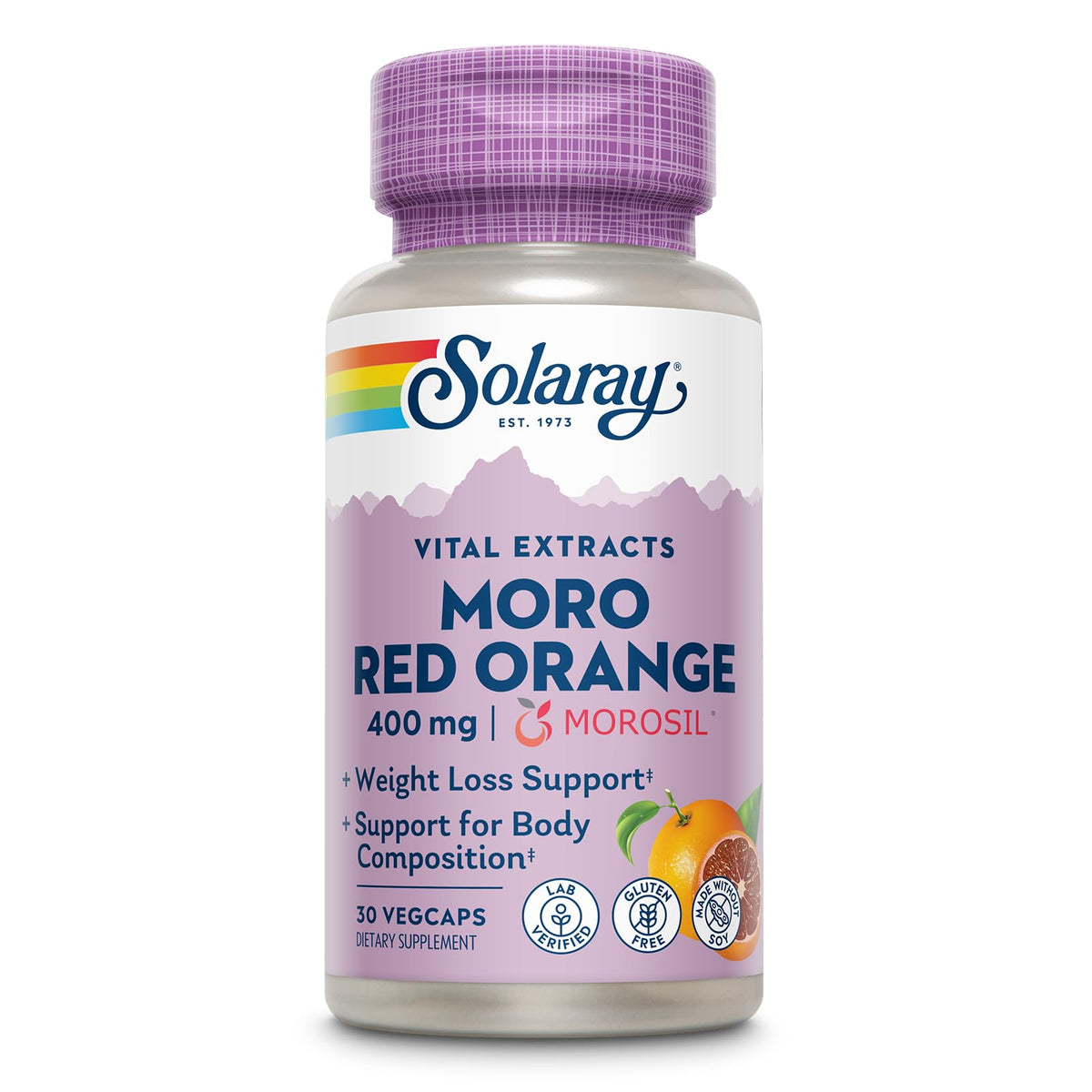 SOLARAY Moro Red Orange flacon 30 capsules végétales pour le soutien potentiel au métabolisme