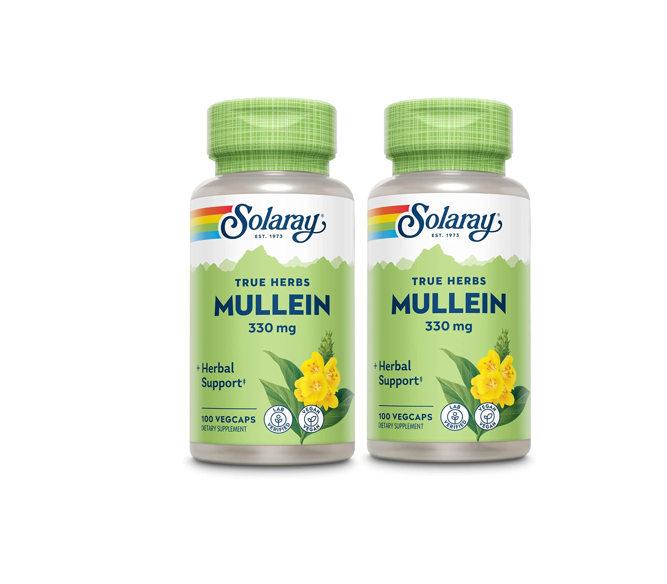 SOLARAY Mullein Leaf – Bouteille PCR pour soutenir les voies respiratoires et une routine végane.