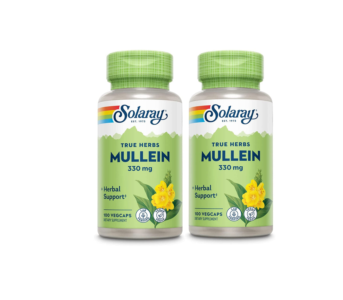 SOLARAY Mullein Leaf – Bouteille PCR pour soutenir les voies respiratoires et une routine végane.