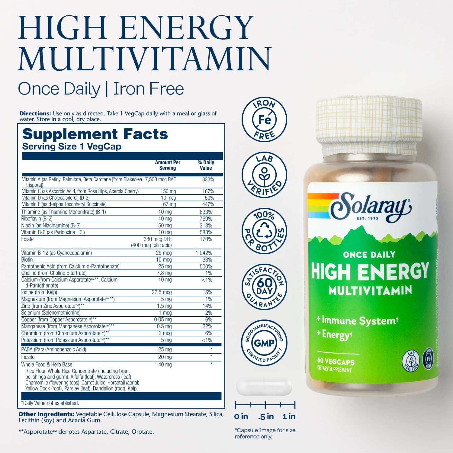 SOLARAY complexe multivitamine complet en gelules vegetales