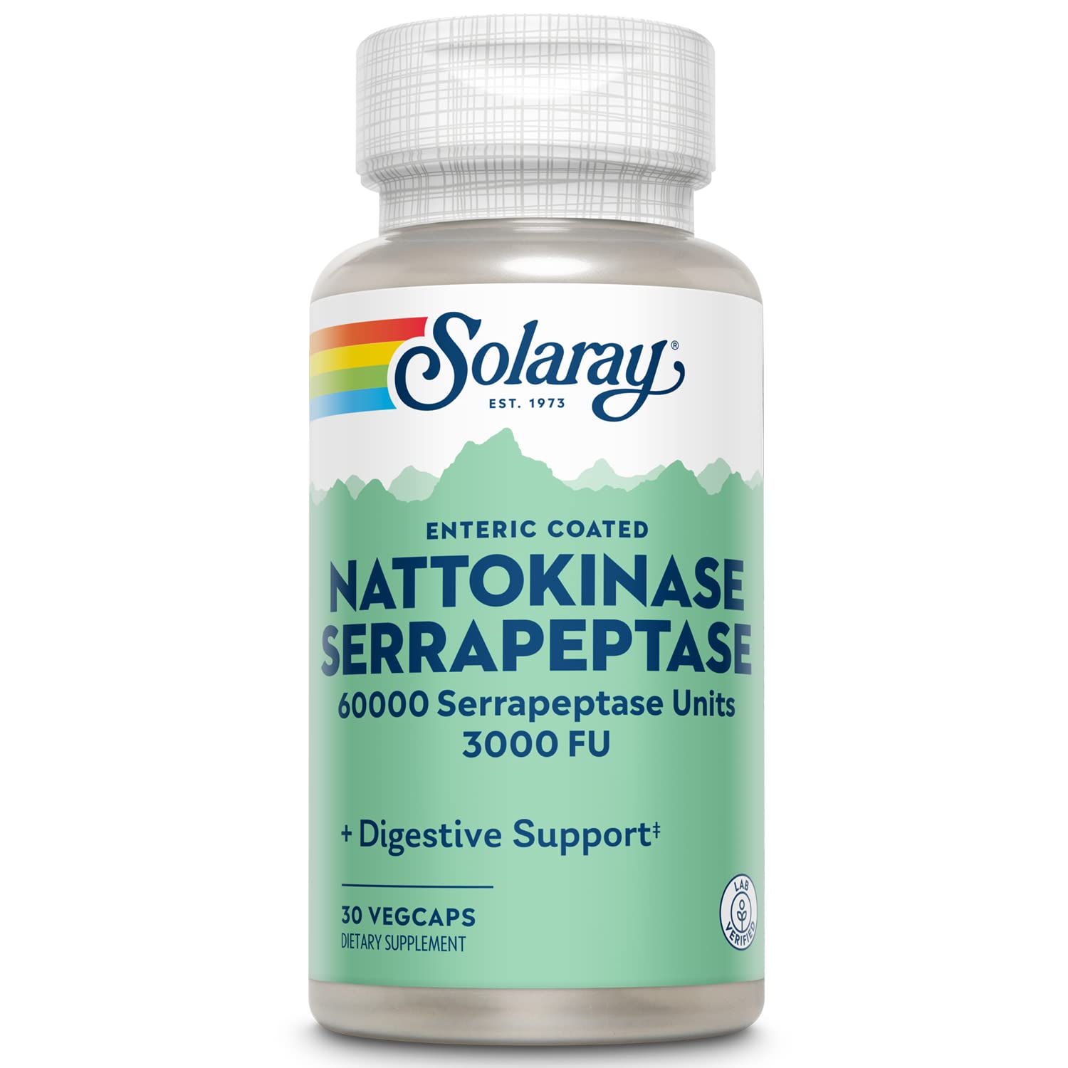 SOLARAY Nattokinase-Serrapeptase en capsule entérique : absorption améliorée.