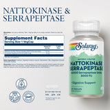 SOLARAY Nattokinase-Serrapeptase capsules végétales dans bouteille recyclée.