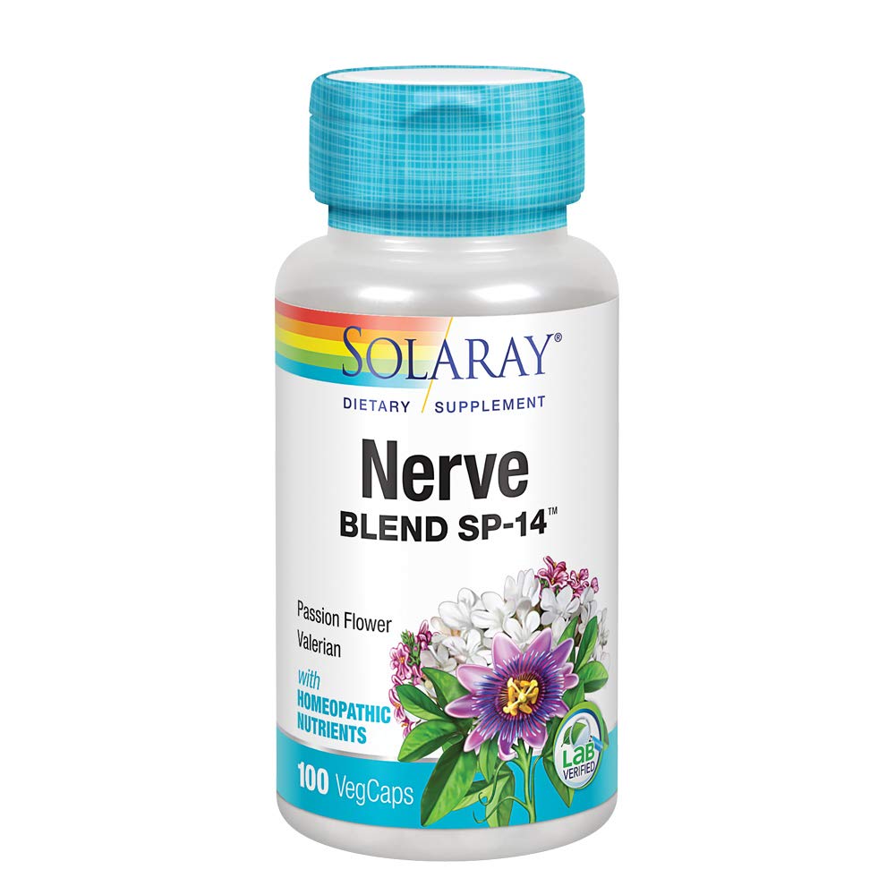 SOLARAY Nerve Blend SP-14 – bouteille apaisante favorisant relaxation nocturne
