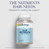 SOLARAY Nutriments cheveux, étiquette et base végétale, formule naturelle
