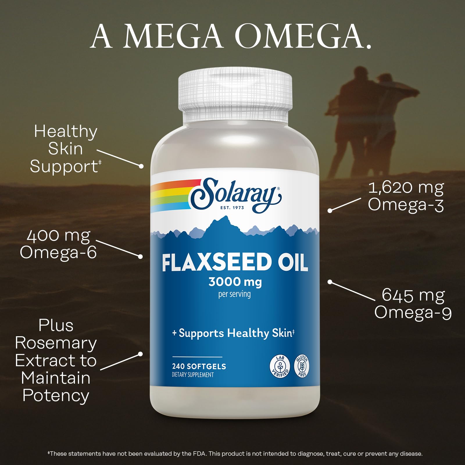 SOLARAY Oméga 3 6 9 équilibre — mélange naturel pour peau et bien-être.